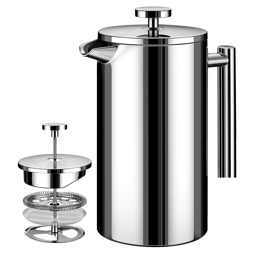 350 ML Stainless Steel French Press Coffee Maker Double-Wall Metal Insulated Pot With 3 Level Filtration System Rust-Free
350 ML Stainless Steel French Press Coffee Maker Double-Wall Metal Insulated Pot With 3 Level Filtration System Rust-Free
