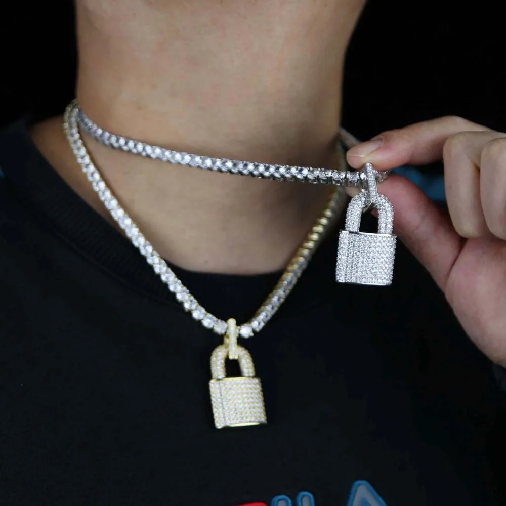 Iced Out Bling 5A Cubic Zircon Punk Key Lock Charm Pendants Cuban Tennis Chain Necklace For Hip Hop Women Men fashion jewelry
Iced Out Bling 5A Cubic Zircon Punk Key Lock Charm Pendants Cuban Tennis Chain Necklace For Hip Hop Women Men fashion jewelry