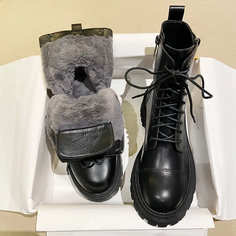 Women Warm Boots Leather Water-proof Platform Anti-slip Plus Velvet Casual Fashion Lace Up Women Black Boots Free Shipping
Women Warm Boots Leather Water-proof Platform Anti-slip Plus Velvet Casual Fashion Lace Up Women Black Boots Free Shipping