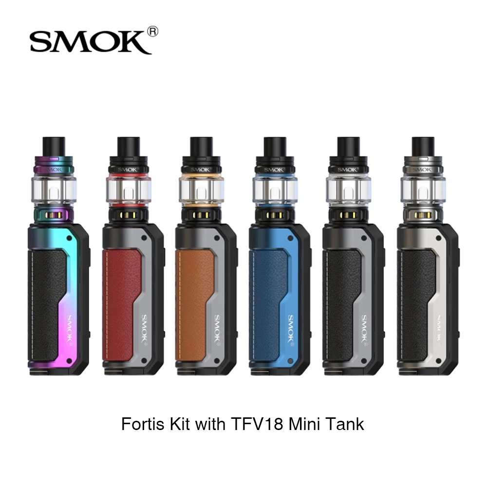 

Оригинальный бокс-мод SMOK Fortis Kit 80 Вт, вейп с 6,5 мл TFV18 Mini Tank V18 Mini Mesh Ом, катушка вейп-комплект электронной сигареты