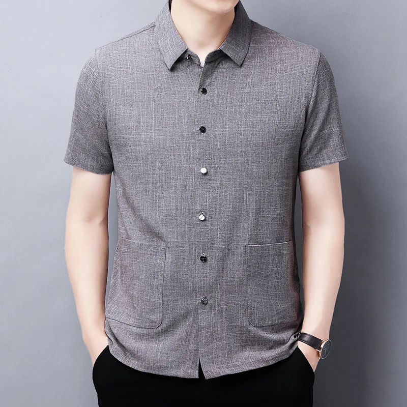 Men Clothing 2021 Summer Short-sleeved Shirt Men's Solid Color Loose Linen Cotton Men's Shirt Lapel Chinese Style Tang Suit
Men Clothing 2021 Summer Short-sleeved Shirt Men's Solid Color Loose Linen Cotton Men's Shirt Lapel Chinese Style Tang Suit