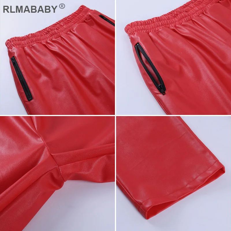 RLMABABY Autumn Winter Women PU Leather Full Length Pants Red Loose Zipper Pockets High Waist Pants Casual Streetwear Trousers
RLMABABY Autumn Winter Women PU Leather Full Length Pants Red Loose Zipper Pockets High Waist Pants Casual Streetwear Trousers