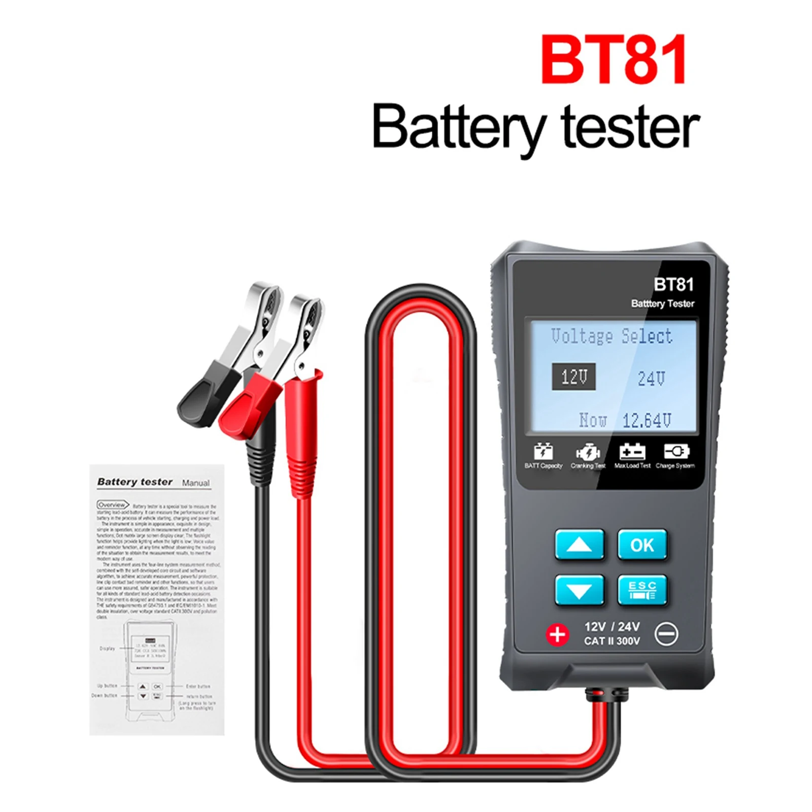ЖК-дисплей BT81 с подсветкой и цифровым дисплеем, измерительное прибор для проверки автомобильного аккумулятора с функцией фонарика и линией...
ЖК-дисплей BT81 с подсветкой и цифровым дисплеем, измерительное прибор для проверки автомобильного аккумулятора с функцией фонарика и линией...