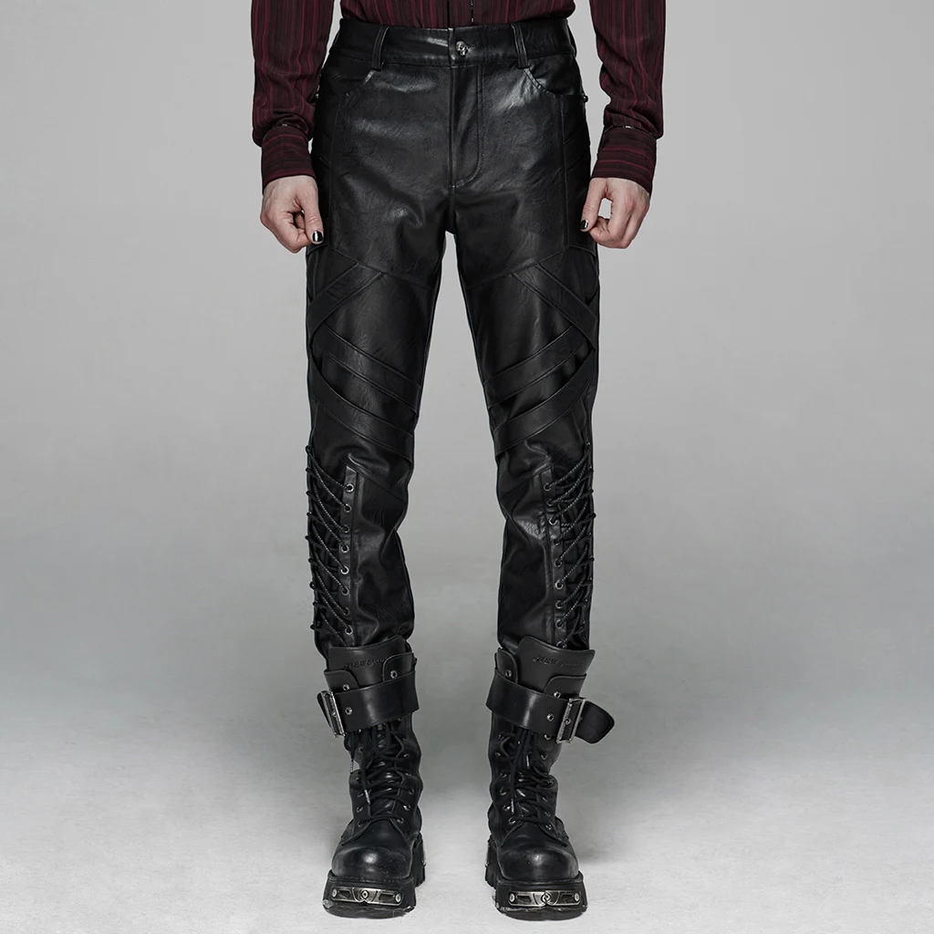 Gothic Rock Club Fashion Casual Men Street Trousers Punk Dark Elastic PU Leather Men's Pants with Bags on Both Sides PUNK RAVE
Gothic Rock Club Fashion Casual Men Street Trousers Punk Dark Elastic PU Leather Men's Pants with Bags on Both Sides PUNK RAVE