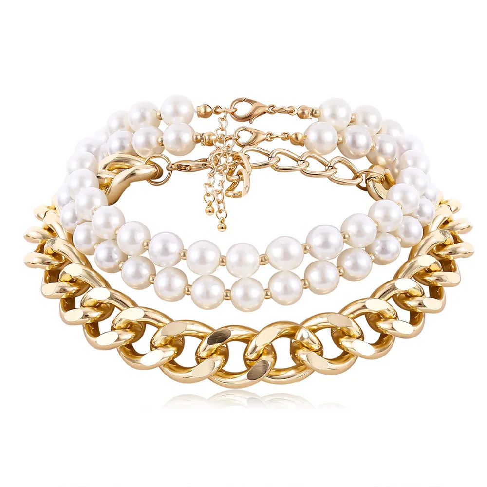 3Pcs/Set Cuban Thick Chain Choker Necklace Multillayer Imitation Pearl Bead Chain Necklace Simple Party Statement Jewelry Women
3Pcs/Set Cuban Thick Chain Choker Necklace Multillayer Imitation Pearl Bead Chain Necklace Simple Party Statement Jewelry Women