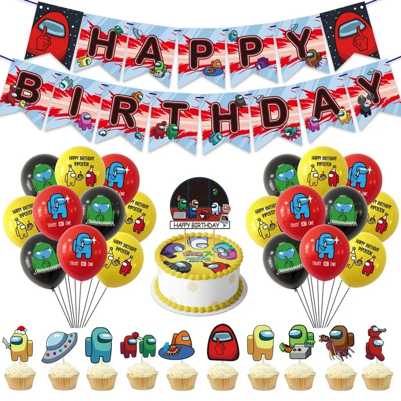 1 Set New Among Us Birthday Party Decorations Among Us Balloons Cake Toppers Banner Latex Ballon Birthday Party Decor Supplies
1 Set New Among Us Birthday Party Decorations Among Us Balloons Cake Toppers Banner Latex Ballon Birthday Party Decor Supplies