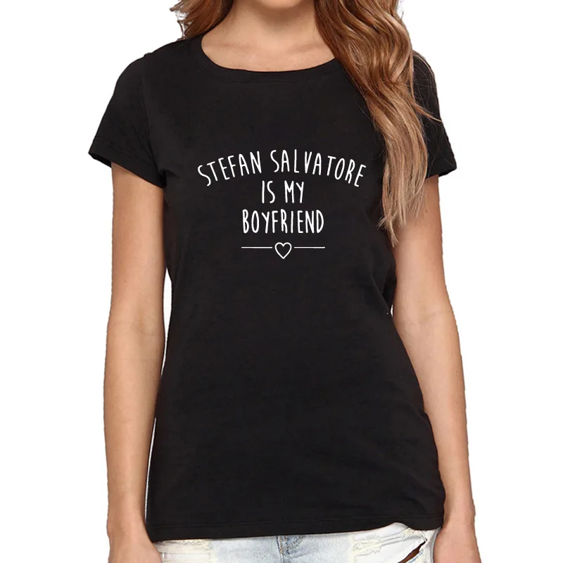 Vampire Diaries T-shirt Stefan Salvatore Shirt Stefan Salvatore is my Boyfriend Letters Print Women T-shirts Casual Couple Shirt
Vampire Diaries T-shirt Stefan Salvatore Shirt Stefan Salvatore is my Boyfriend Letters Print Women T-shirts Casual Couple Shirt
