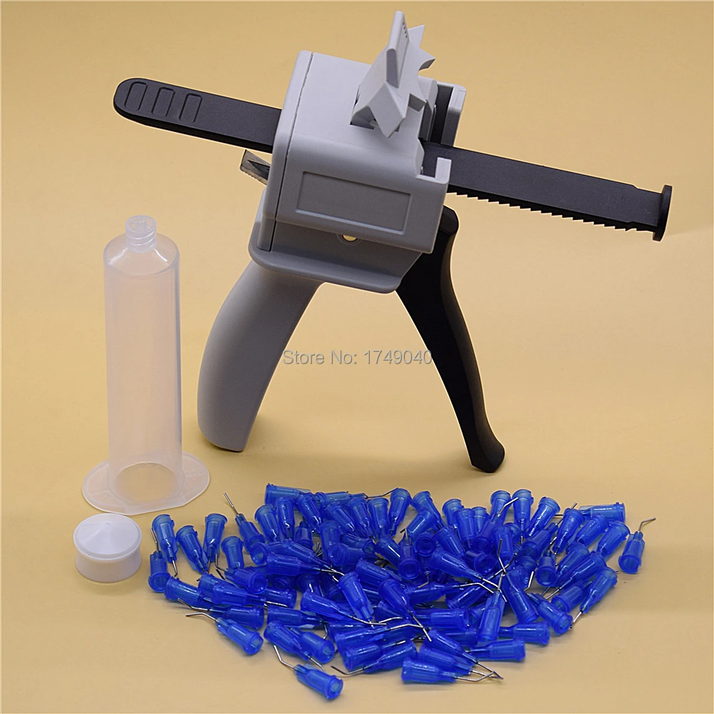 

22G Bent Tapered Dispensing Needle Tips 100pcs with UV Glues Caulking Gun 30ml Glue Gun and 30cc Glue Dispenser Syringe Barrel