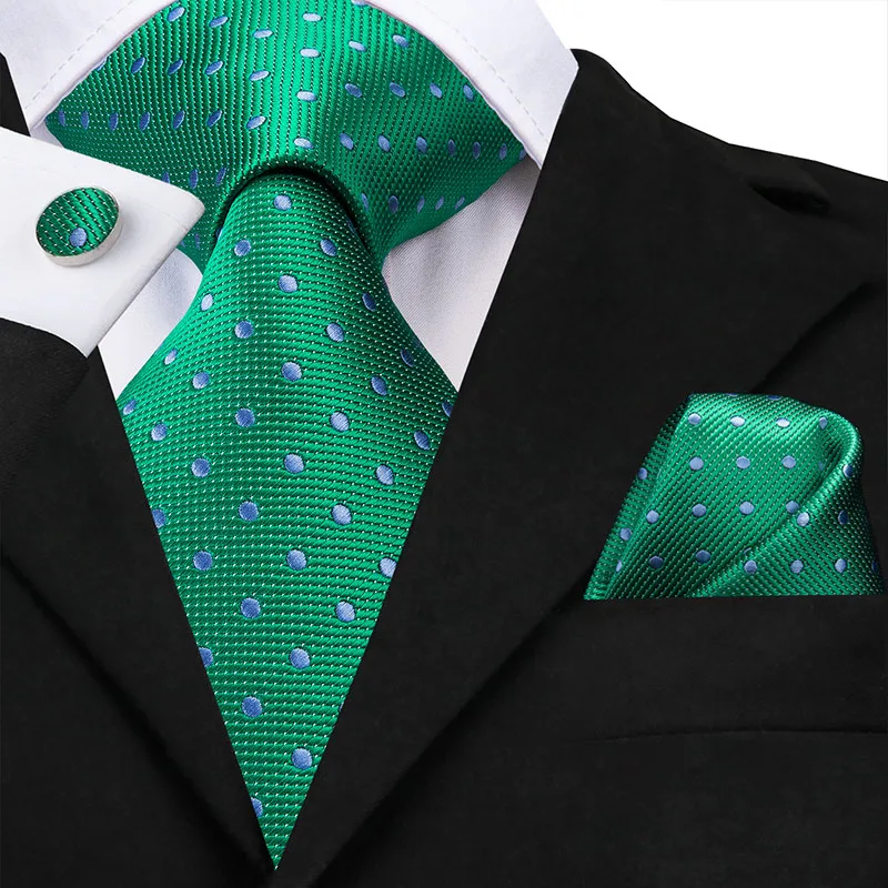 Hi-Tie 100% шелковый тканый Рождественский мужской галстук в клетку зеленые