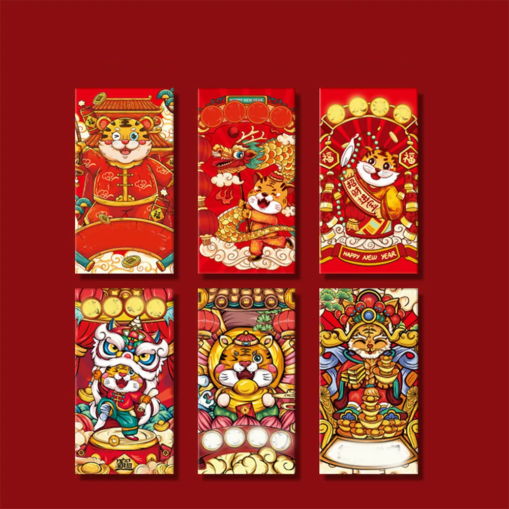 6pcs 2022 Chinese Red Envelopes Year Of Tiger Lucky Packets 8.9cm*16.8cm For Weddings Birthday Party For 2022 Spring Festival
6pcs 2022 Chinese Red Envelopes Year Of Tiger Lucky Packets 8.9cm*16.8cm For Weddings Birthday Party For 2022 Spring Festival