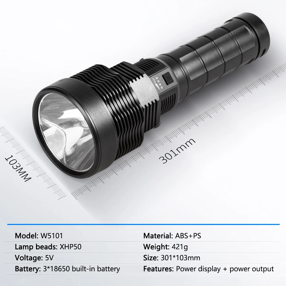60000lm XHP50 Led Flashlight Torch Lanterna Power Display Power Output Flashlight With USB Cable Shoulder Strap Built in Battery
60000lm XHP50 Led Flashlight Torch Lanterna Power Display Power Output Flashlight With USB Cable Shoulder Strap Built in Battery