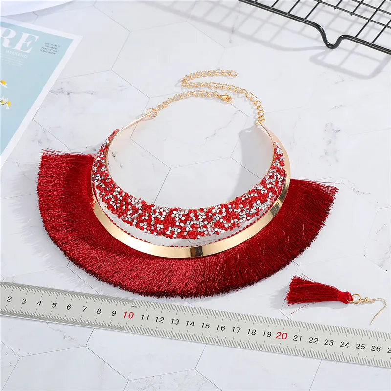 1Set Rainbow Zircon Tassel Necklace Collars For Womens Gift Jewelry Unique Ethnic Colorful Hollow Necklaces Clavicle Chain Sets
1Set Rainbow Zircon Tassel Necklace Collars For Womens Gift Jewelry Unique Ethnic Colorful Hollow Necklaces Clavicle Chain Sets