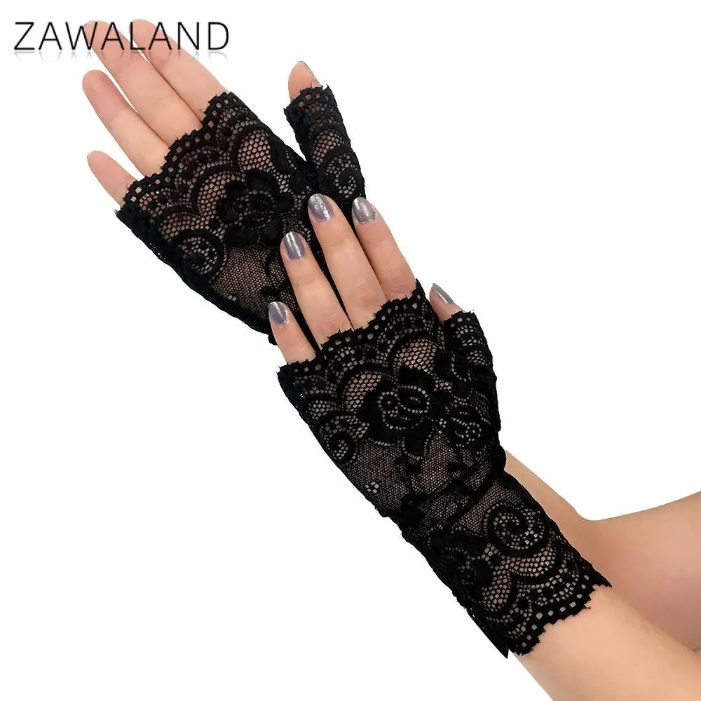 Zawaland 2021 New Fingerless Lace Gloves Women Driving Sun Protection Short Black Mittens Adult Mesh Hollow Out Sexy Gloves 
Zawaland 2021 New Fingerless Lace Gloves Women Driving Sun Protection Short Black Mittens Adult Mesh Hollow Out Sexy Gloves