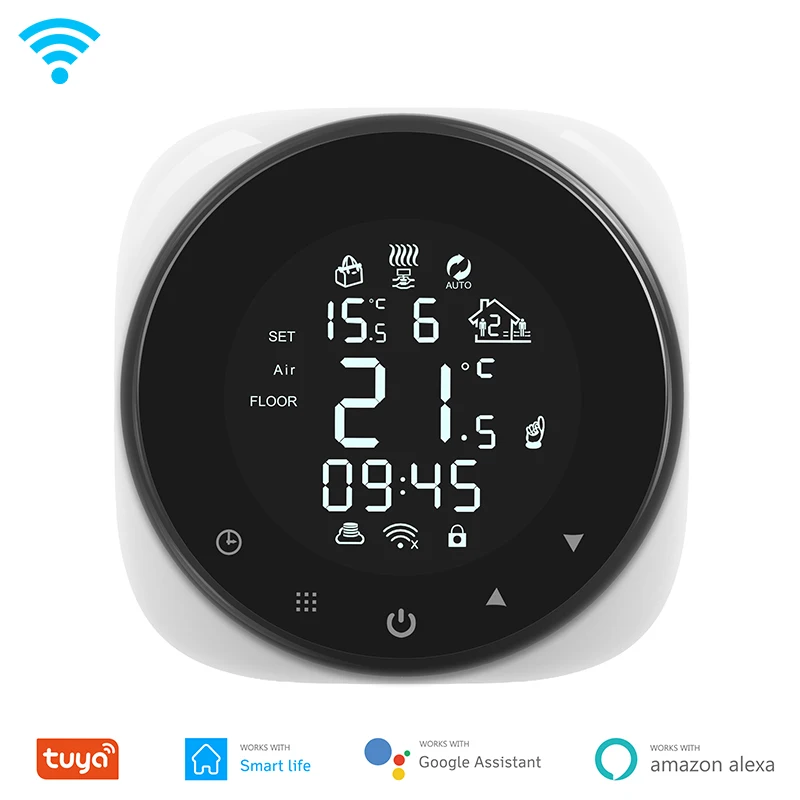 Умный wi-fi термостат Tuya, контроллер температуры для воды/электрического подогрева пола/газового котла, работает с Alexa Google Home
Умный wi-fi термостат Tuya, контроллер температуры для воды/электрического подогрева пола/газового котла, работает с Alexa Google Home