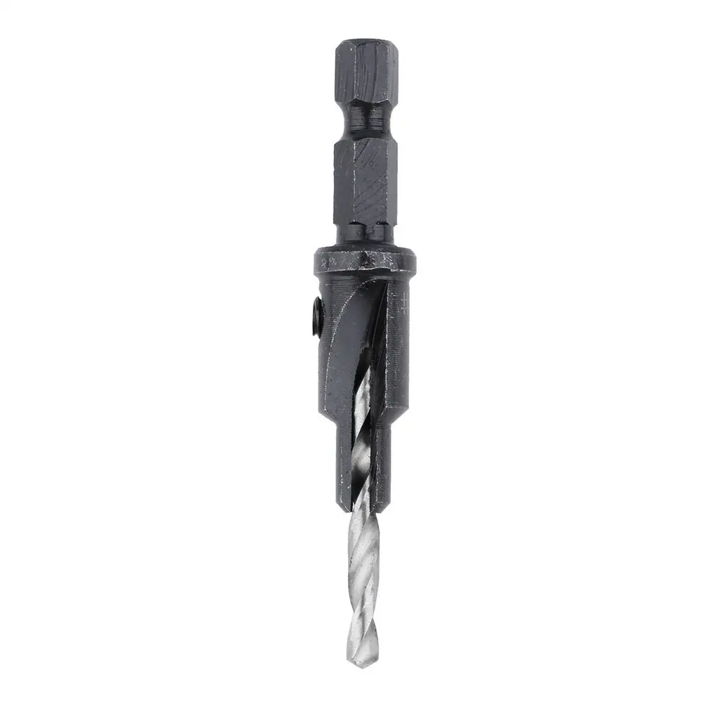 4PCS 6# 8# 10# 12# 1/4 HEX QUICK CHANGE SHANK COUNTERSINK TAPERED DRILLS BITS CONE REAMING DRILL BIT SET WOOD WOODWORKING TOOLS