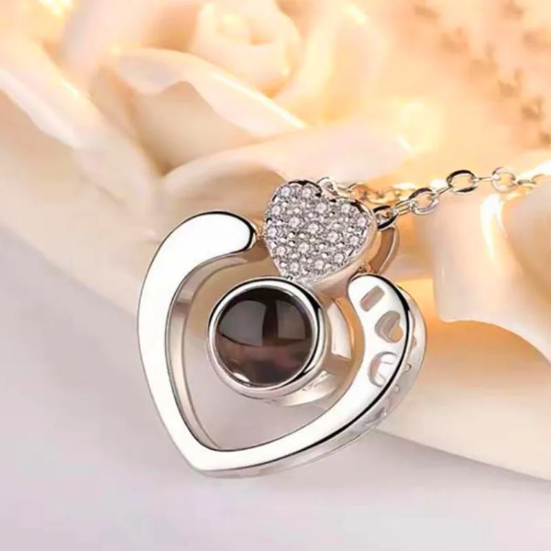 100 Languages I Love You Projection Necklace Pendant Romantic Love Memory Wedding Necklace For Woman Valentine Gift
100 Languages I Love You Projection Necklace Pendant Romantic Love Memory Wedding Necklace For Woman Valentine Gift