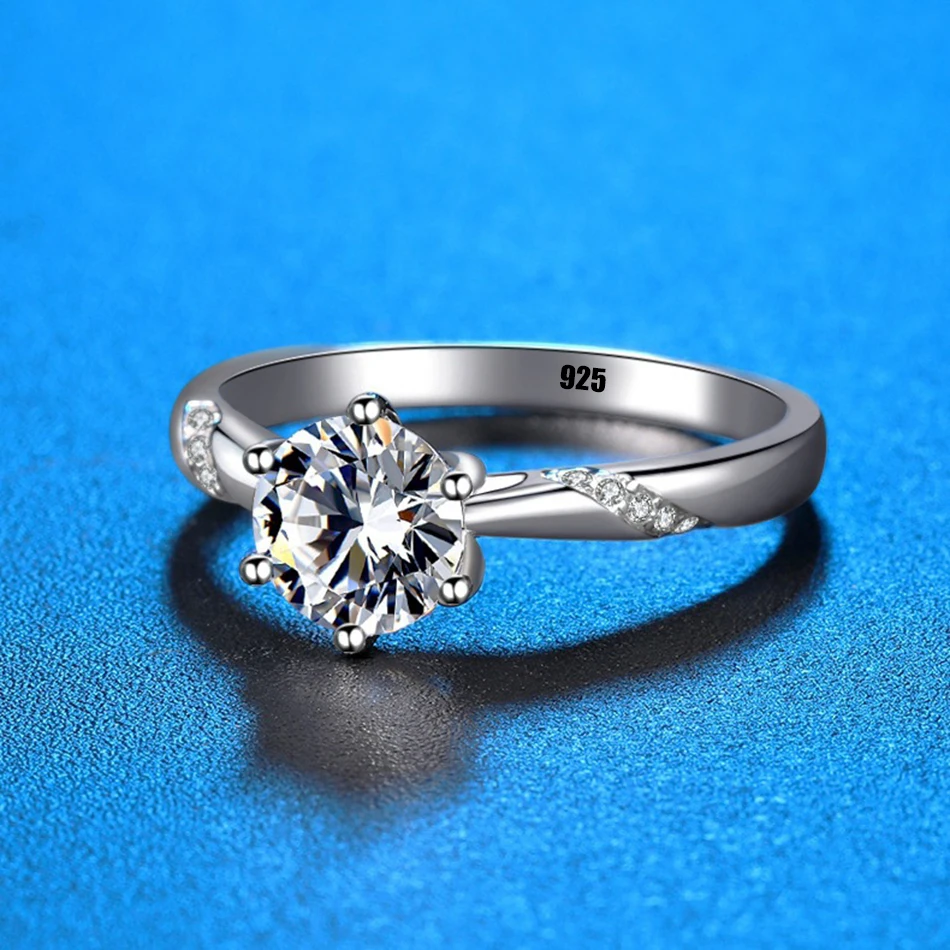 Женское кольцо из серебра 100% пробы, D-образного цвета 
Женское кольцо из серебра 100% пробы, D-образного цвета