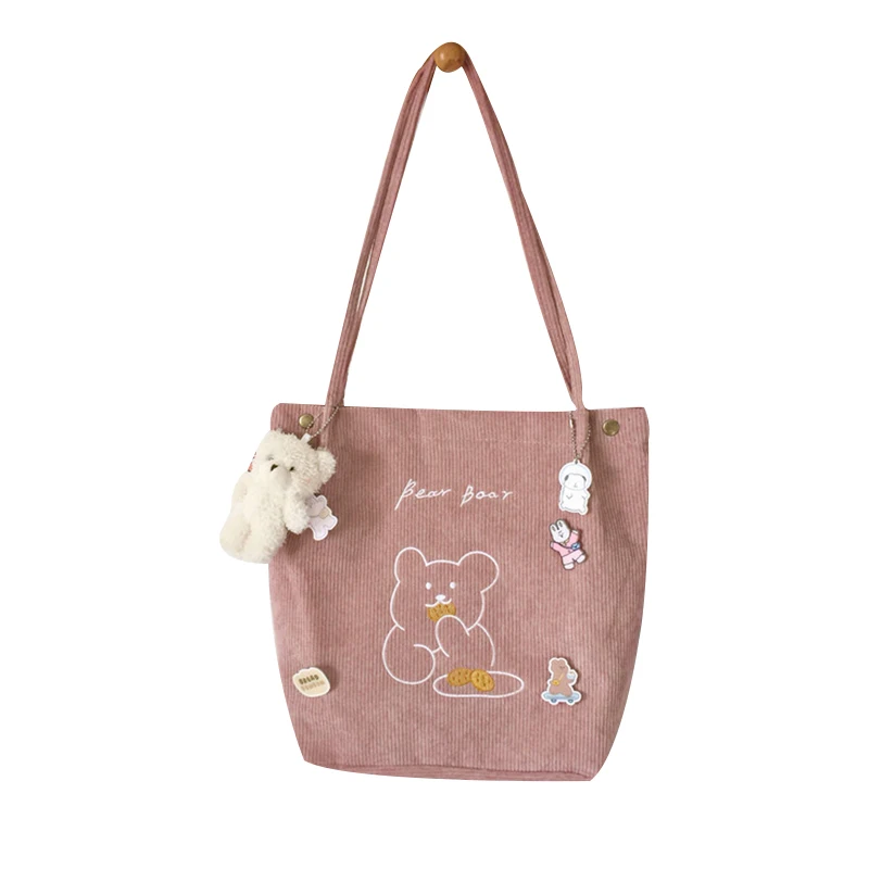 Women's Casual Fashion Trend Cute Cartoon Shoulder Tote Bags Canvas Corduroy Material With Large Capacity Top-Handle Handbags 
Women's Casual Fashion Trend Cute Cartoon Shoulder Tote Bags Canvas Corduroy Material With Large Capacity Top-Handle Handbags