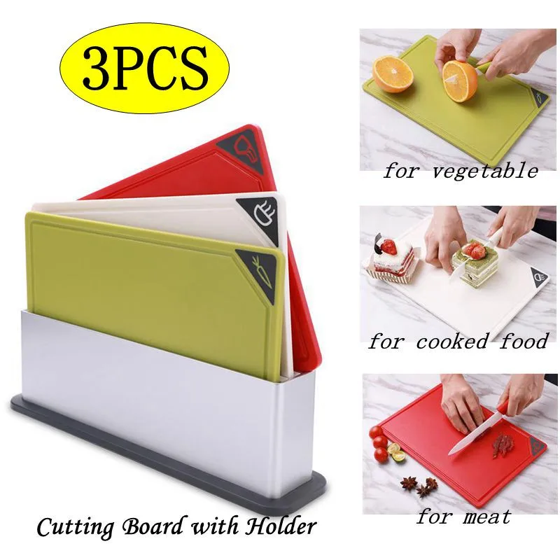 3PCS Non-slip Chopping Board with Storage Stand Set Food Classification 3 Colors Antibacterial Cutting Boards Kitchen Gadget
3PCS Non-slip Chopping Board with Storage Stand Set Food Classification 3 Colors Antibacterial Cutting Boards Kitchen Gadget