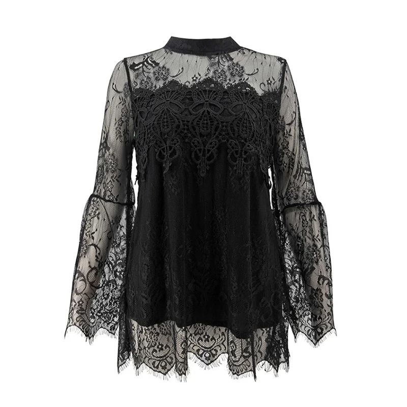 White Lace Blouse Womens Tops And Blouses Shirts Sexy See Through Cute Bell Long Sleeve Elegant Top Women Shirt
White Lace Blouse Womens Tops And Blouses Shirts Sexy See Through Cute Bell Long Sleeve Elegant Top Women Shirt
