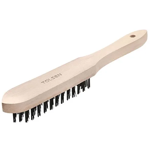 

TOLSEN Wire Brush Black Wire Wood Handle 3 Row