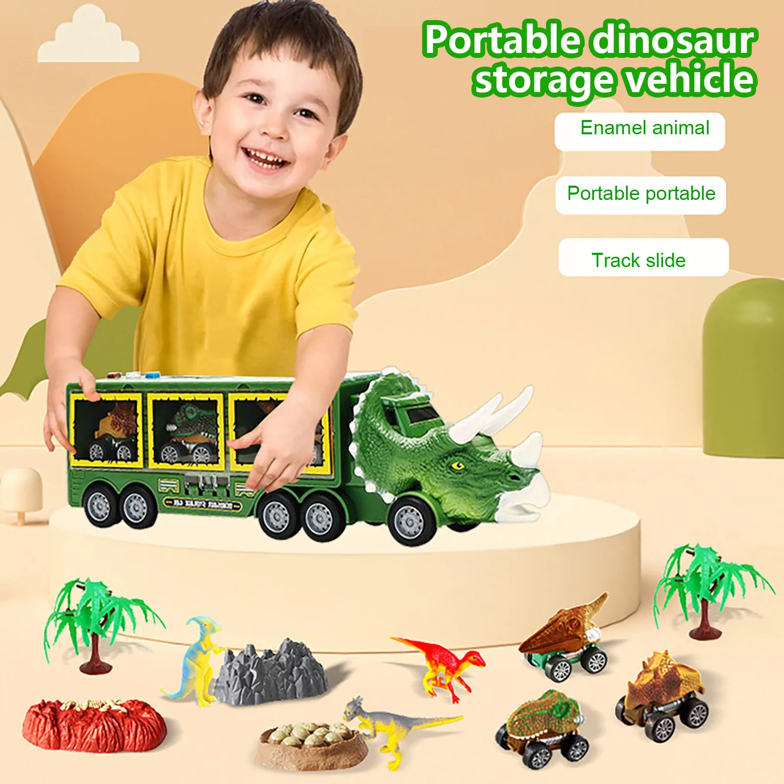 Dinosaur Transport Truck, Carrier Toy Car With Dinosaurs Wild Life Car Helicopter, Portable Handle Best Dinosaur Toy For Kids
Dinosaur Transport Truck, Carrier Toy Car With Dinosaurs Wild Life Car Helicopter, Portable Handle Best Dinosaur Toy For Kids