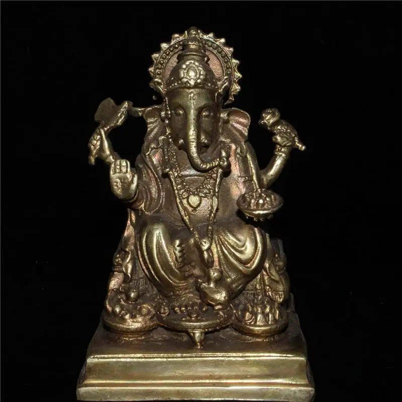 Chinese old craft Old Tibetan Pure Copper Elephant Trunk Buddha Statue Figurines
Chinese old craft Old Tibetan Pure Copper Elephant Trunk Buddha Statue Figurines