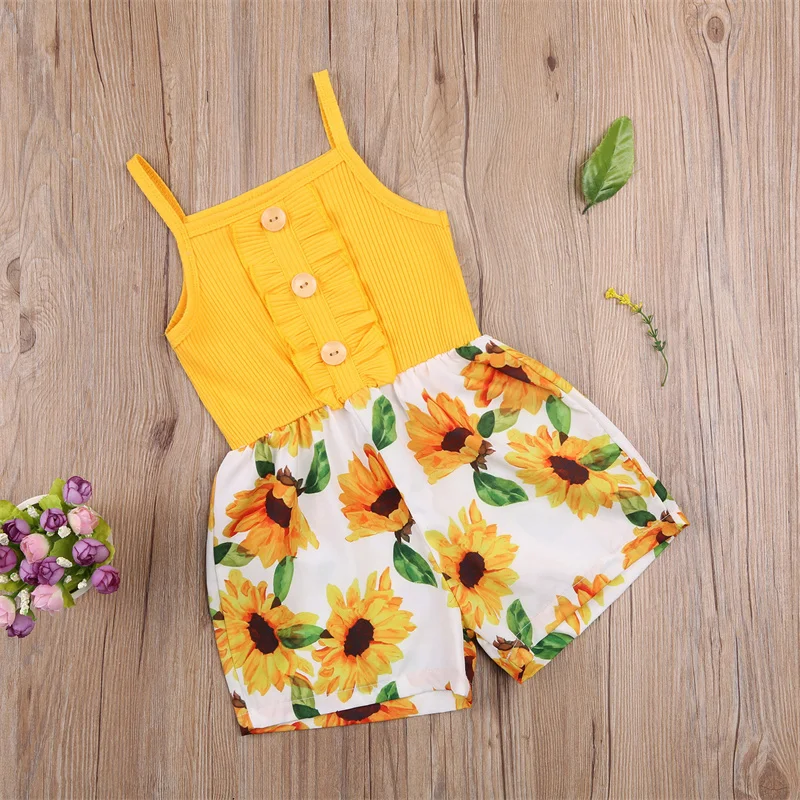 Little Kid Cotton Bodysuit 1-6 Years Old Boys Girls Sleeveless Sunflower Print Pattern Playsuit For Holiday Wear
Little Kid Cotton Bodysuit 1-6 Years Old Boys Girls Sleeveless Sunflower Print Pattern Playsuit For Holiday Wear