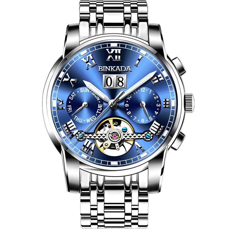 2021 Binkada Luxury Designer Automatic Machinery Fashion Waterproof Multi-Function Business Men's Watch Calendar Light
2021 Binkada Luxury Designer Automatic Machinery Fashion Waterproof Multi-Function Business Men's Watch Calendar Light