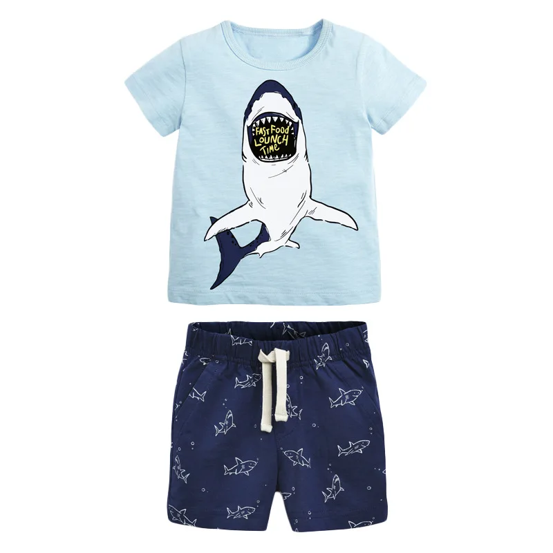 Knitted Cotton Boys Suit European and American Children's Summer New Short Sleeve T Shirt Elastic Waist Shorts Two Piece Set
Knitted Cotton Boys Suit European and American Children's Summer New Short Sleeve T Shirt Elastic Waist Shorts Two Piece Set