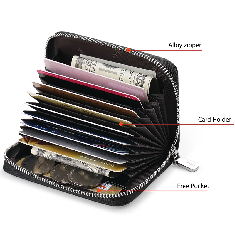 Мужской кошелек на молнии из 100% воловьей кожи | Багаж и сумки