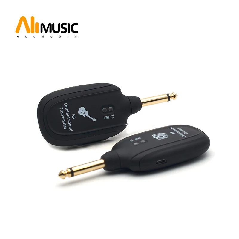 A8 UHF Wireless Guitar Transmitter Receiver System Built-in Rechargeable Battery 50M Transmission Range for Electric Guitar Bass
A8 UHF Wireless Guitar Transmitter Receiver System Built-in Rechargeable Battery 50M Transmission Range for Electric Guitar Bass