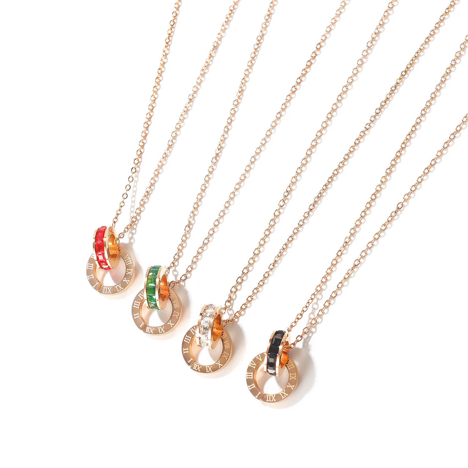 Stainless Steel Men Women Necklaces Pendants Chain Zircon Double Ring Sweet for Girlfriend Jewelry Creativity Gift Wholesale
Stainless Steel Men Women Necklaces Pendants Chain Zircon Double Ring Sweet for Girlfriend Jewelry Creativity Gift Wholesale
