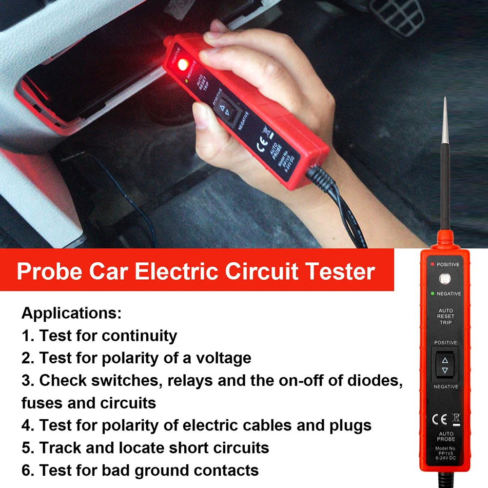TheNew 6-24V DC Car Electric Circuit Tester Vehicle Diagnostic Testing Tool Digital Voltage Tester With Short-Circuit Protection
TheNew 6-24V DC Car Electric Circuit Tester Vehicle Diagnostic Testing Tool Digital Voltage Tester With Short-Circuit Protection
