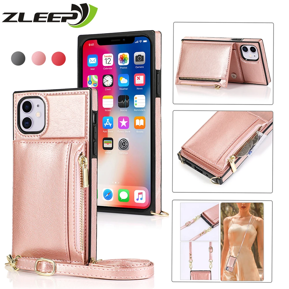 Роскошный кожаный чехол для iPhone 12 Mini 11 Pro X XS Max XR SE 2020 6 7 8 Plus кошелек на молнии Etui с