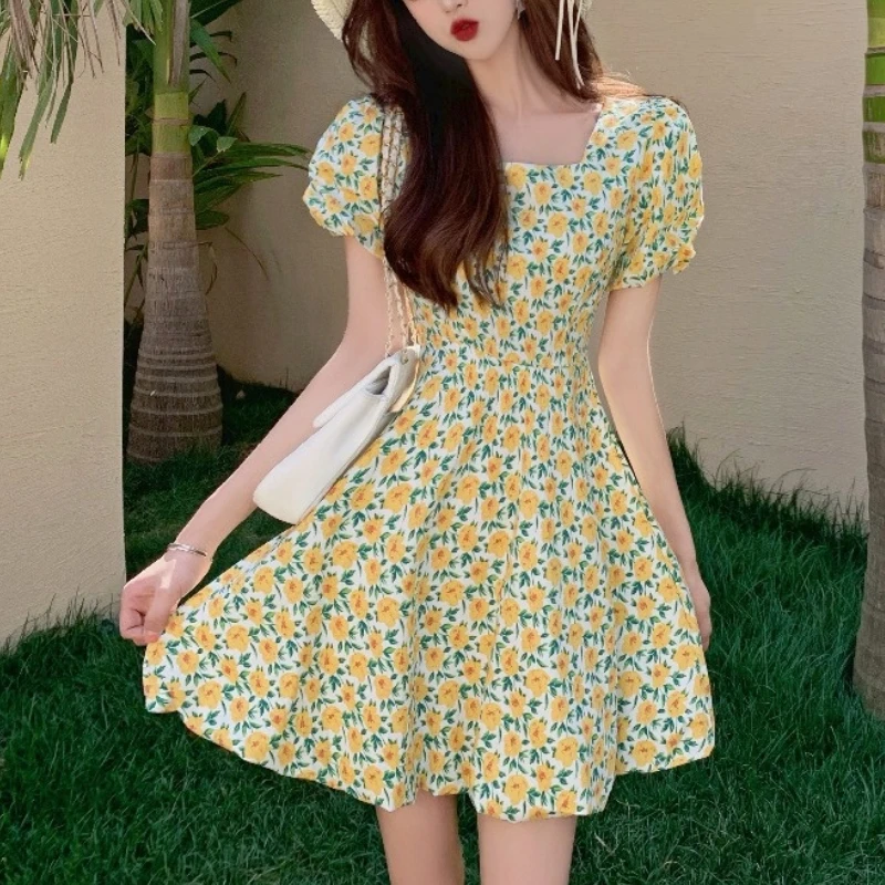 Summer Vintage Floral Dress Women French Party Sweet Elegant Beach Casual Dress Korean Chic Princess Kawaii Holiday Dress 2021
Summer Vintage Floral Dress Women French Party Sweet Elegant Beach Casual Dress Korean Chic Princess Kawaii Holiday Dress 2021