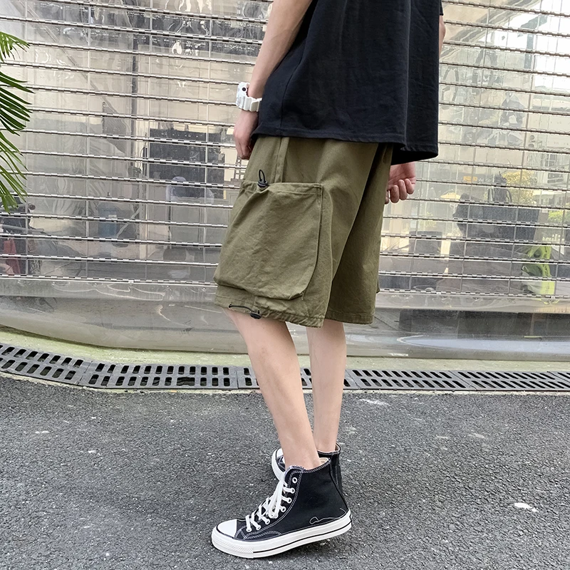 Summer Drawstring Shorts Men's Fashion Black Army Green Casual Shorts Men Streetwear Loose Hip-hop Pocket Overalls Shorts Mens
Summer Drawstring Shorts Men's Fashion Black Army Green Casual Shorts Men Streetwear Loose Hip-hop Pocket Overalls Shorts Mens