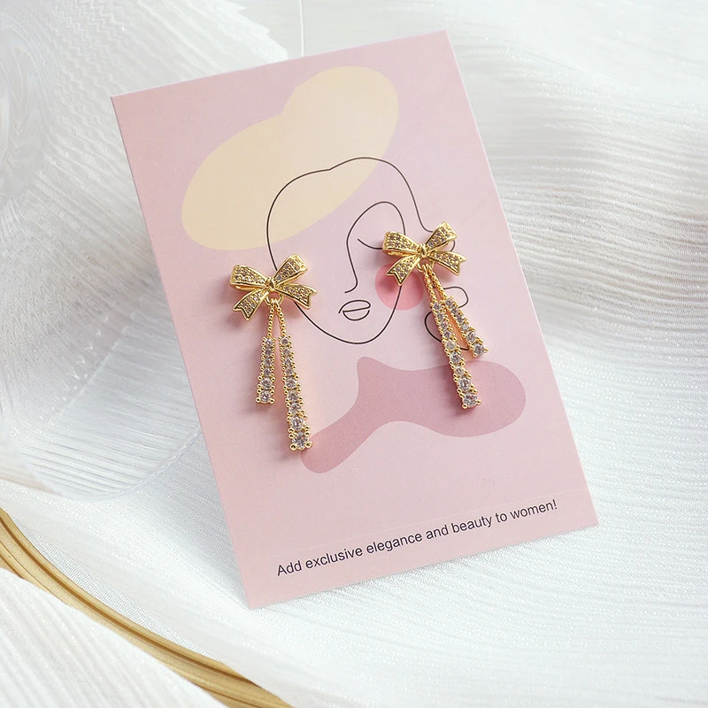 2021 Trendy 14K Real Gold Plated Bowknot Tassel Earrings for Women Jewelry AAA Zirconia S925 Silver Needle Stud Party Fine Gift
2021 Trendy 14K Real Gold Plated Bowknot Tassel Earrings for Women Jewelry AAA Zirconia S925 Silver Needle Stud Party Fine Gift