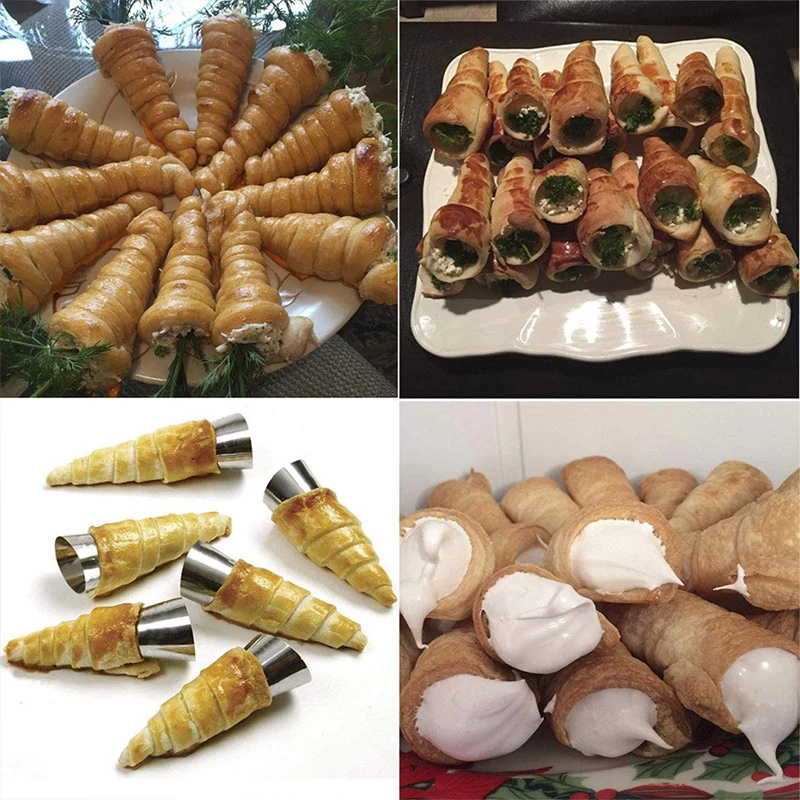 20pc/lot Cream Horn Molds 4.9in/12.5cm Baking Cones Stainless Steel Roll Horn Forms Conical Danish Pastry Croissant Cones Moulds
20pc/lot Cream Horn Molds 4.9in/12.5cm Baking Cones Stainless Steel Roll Horn Forms Conical Danish Pastry Croissant Cones Moulds
