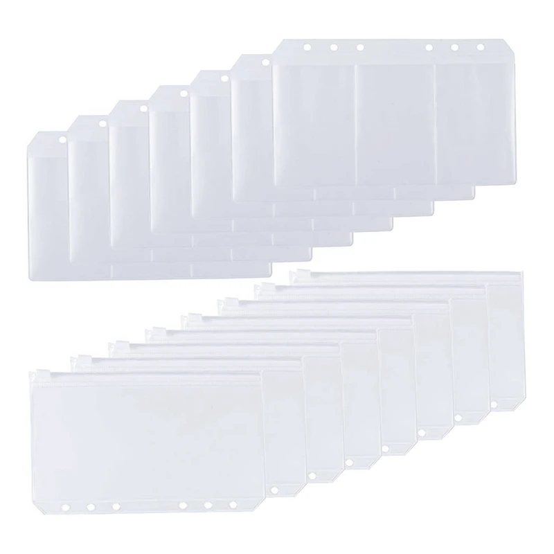 30Pcs Zipper Binder Pockets A6 6-Hole Bussiness Card Sleeves Pages Cash Envelopes Pouch Loose Leaf Bags Binder Planner
30Pcs Zipper Binder Pockets A6 6-Hole Bussiness Card Sleeves Pages Cash Envelopes Pouch Loose Leaf Bags Binder Planner