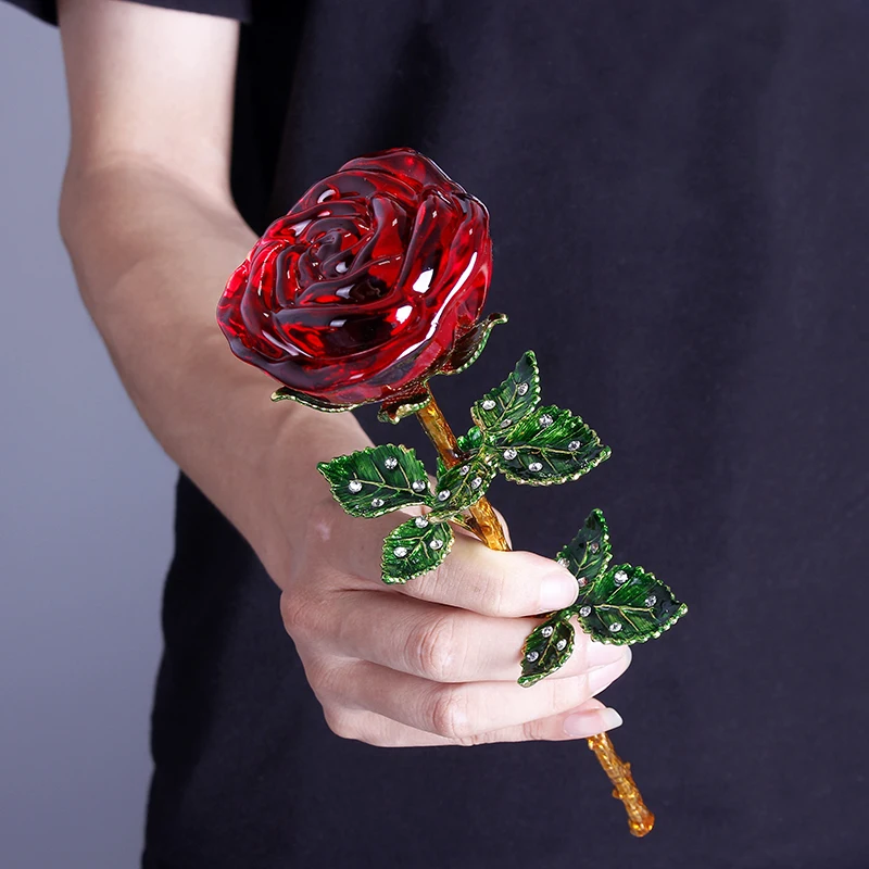 Crystal Red Rose Flower Collectible Souvenir Christmas Valentine's Day Favors Wedding Gifts For Wife Room Home Decoration
Crystal Red Rose Flower Collectible Souvenir Christmas Valentine's Day Favors Wedding Gifts For Wife Room Home Decoration