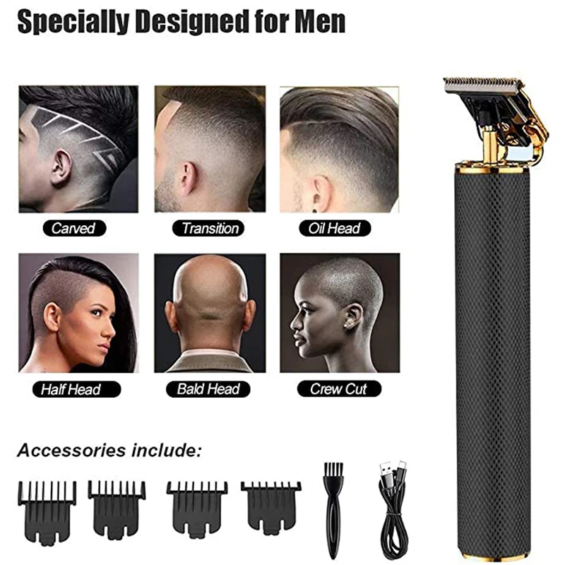New cordless trimmer USB rechargeable razor barber shop zero-gap T-blade closed hair clipper
New cordless trimmer USB rechargeable razor barber shop zero-gap T-blade closed hair clipper