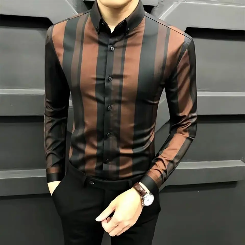 Striped shirt men's long sleeve Korean fashion men's casual slim business shirt handsome jacket men
Striped shirt men's long sleeve Korean fashion men's casual slim business shirt handsome jacket men