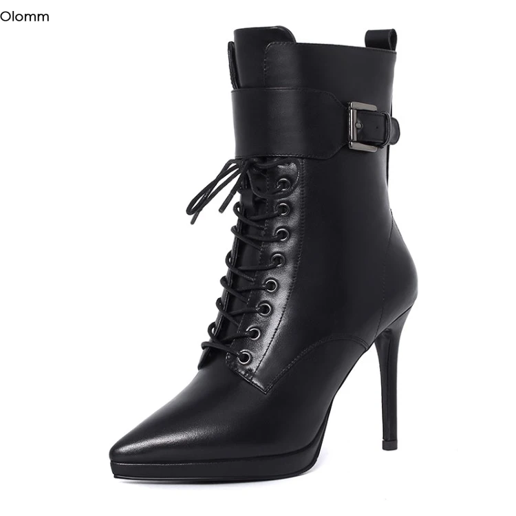 Женские ботильоны на платформе Olomm, пикантные офисные ботинки из натуральной кожи на тонком высоком каблуке с острым носком, черные, белые, а...
Женские ботильоны на платформе Olomm, пикантные офисные ботинки из натуральной кожи на тонком высоком каблуке с острым носком, черные, белые, а...