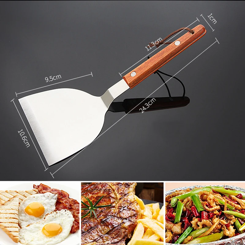 Stainless Steel Steak Fried Shovel Spatula Steak Pizza Grasping Cutters Spade Pastry BBQ Tools Wooden Handle Kitchen Utensils
Stainless Steel Steak Fried Shovel Spatula Steak Pizza Grasping Cutters Spade Pastry BBQ Tools Wooden Handle Kitchen Utensils