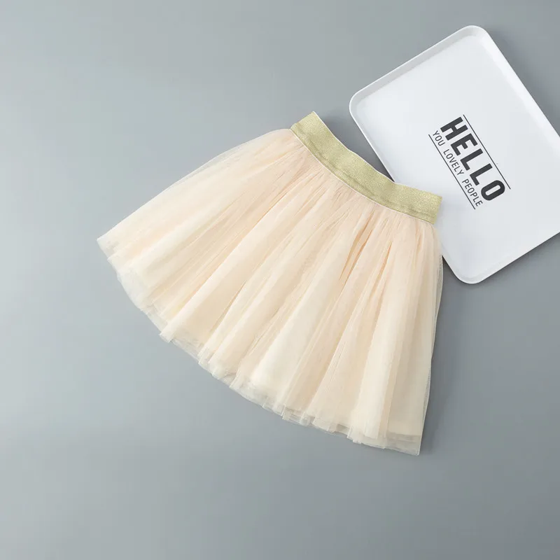 Новая юбка для девочек 2020 модная бальная однотонная сетчатая танцевальная