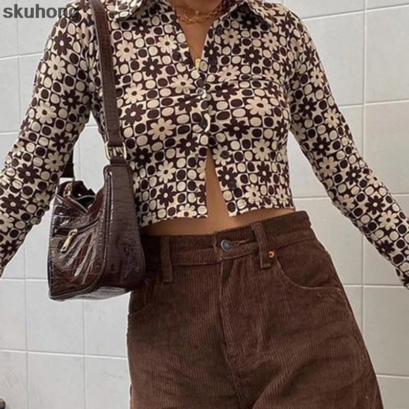 Women Fashion With Bow Tie Floral Print Cropped Blouses Vintage Long Sleeve Button-up Female Shirts Chic Tops
Women Fashion With Bow Tie Floral Print Cropped Blouses Vintage Long Sleeve Button-up Female Shirts Chic Tops