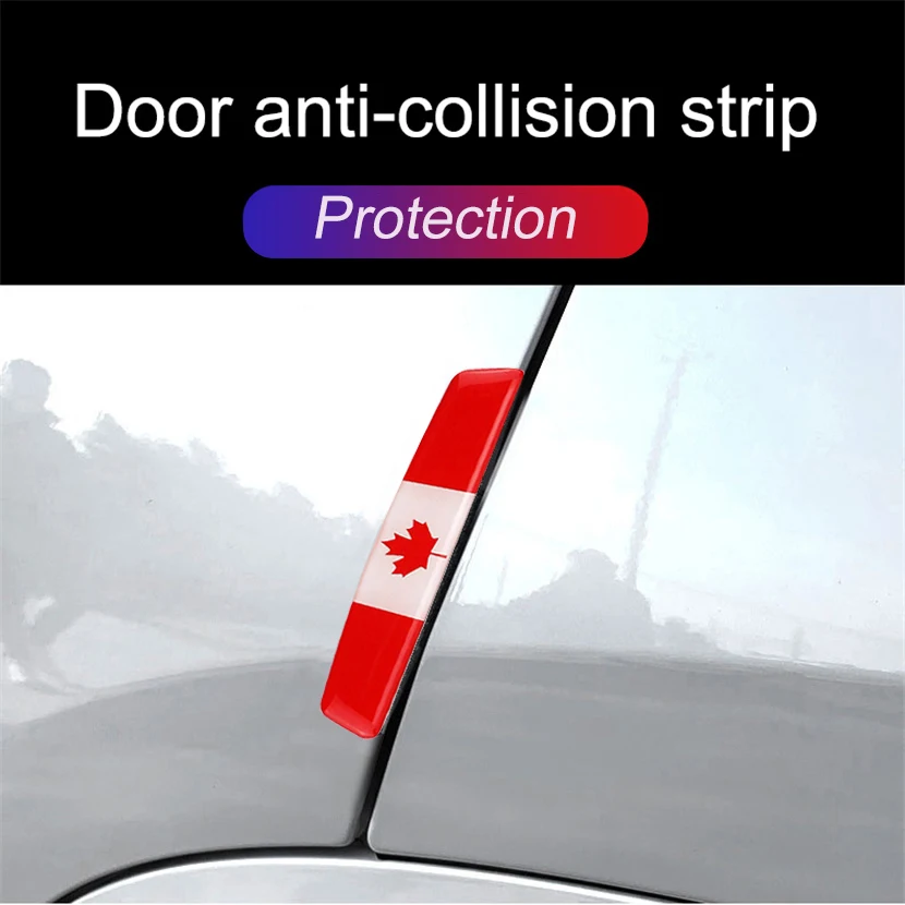 4pcs Canada Flag Protective Car Side Door Stickers Glue Guard Strip Anti-collision Buffer Accessories for Dodge Toyota | Автомобили и