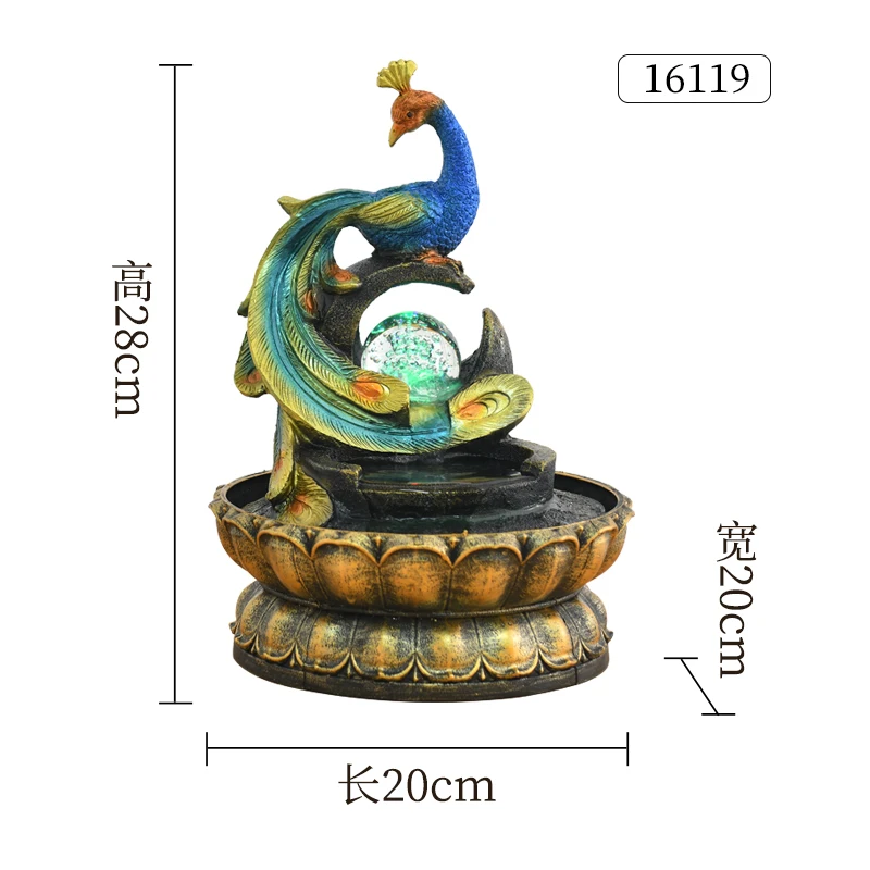 Peacock modern decor water fountains feng shui ball desktop simple decoration Housewarming opening gift living room Ornaments
Peacock modern decor water fountains feng shui ball desktop simple decoration Housewarming opening gift living room Ornaments