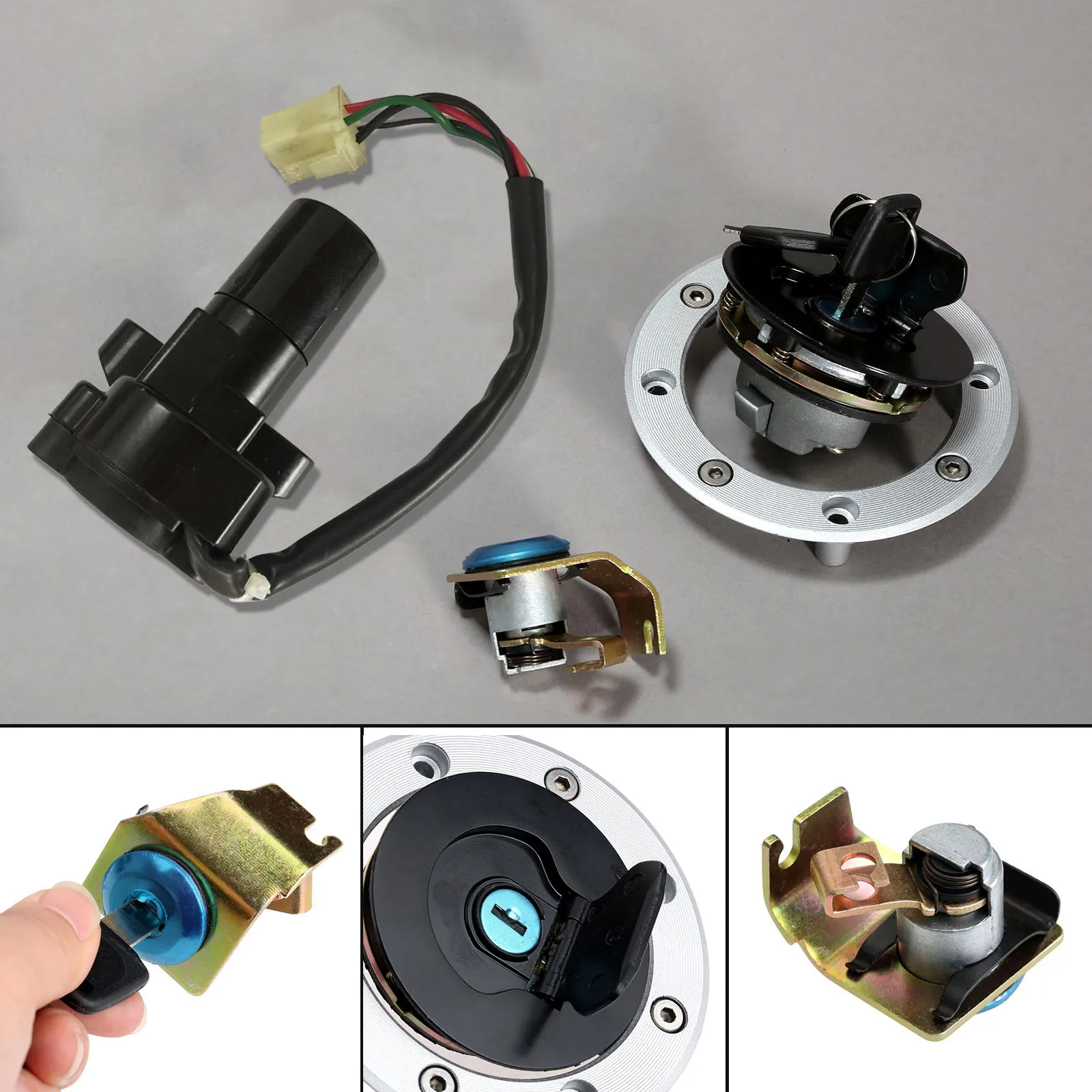 Aluminum Motorbike Ignition Switch Fuel Gas Cap Cover Seat Lock Key Set With Ignition Switch Lock For Suzuki GS500 2001-2012
Aluminum Motorbike Ignition Switch Fuel Gas Cap Cover Seat Lock Key Set With Ignition Switch Lock For Suzuki GS500 2001-2012